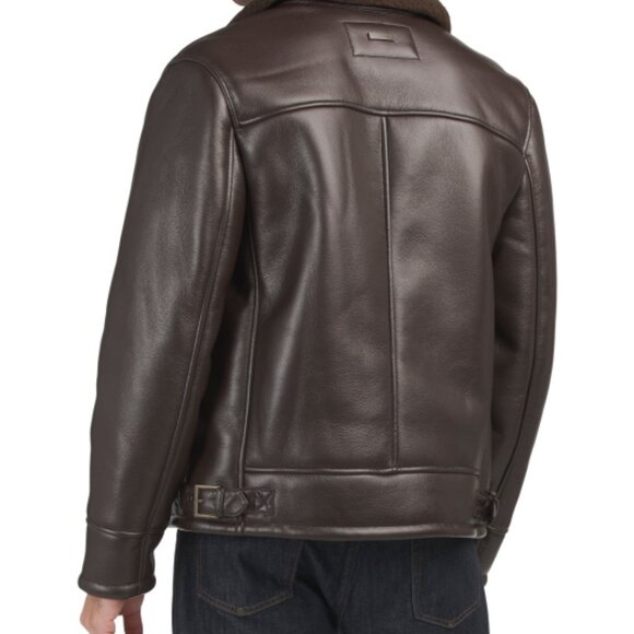 NEW ANDREW MARC Cadman Aviator Jacket in brown for men 1025 8m4 - Picture 2 of 5